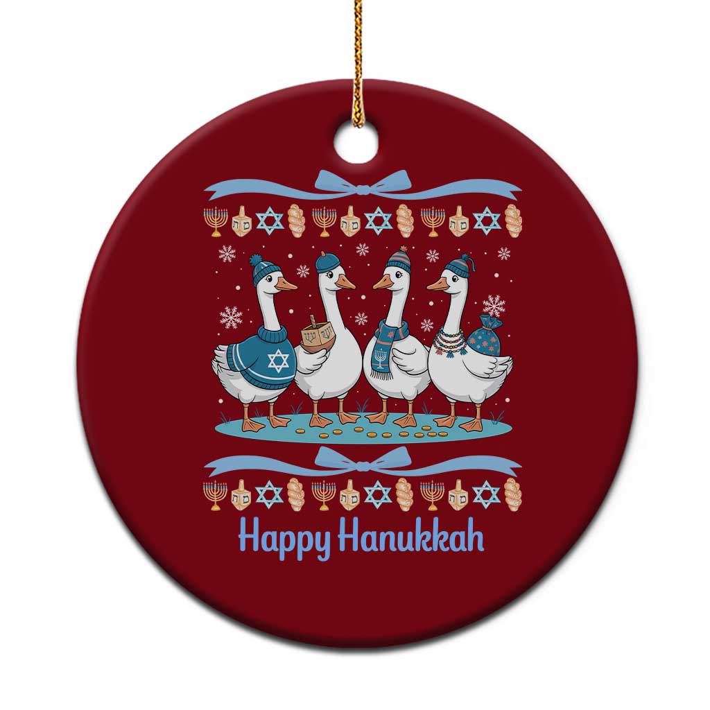 Happy Hanukkah Ceramic Ornament Funny Silly Goose Chanukah TS14 1pc Red Print Your Wear