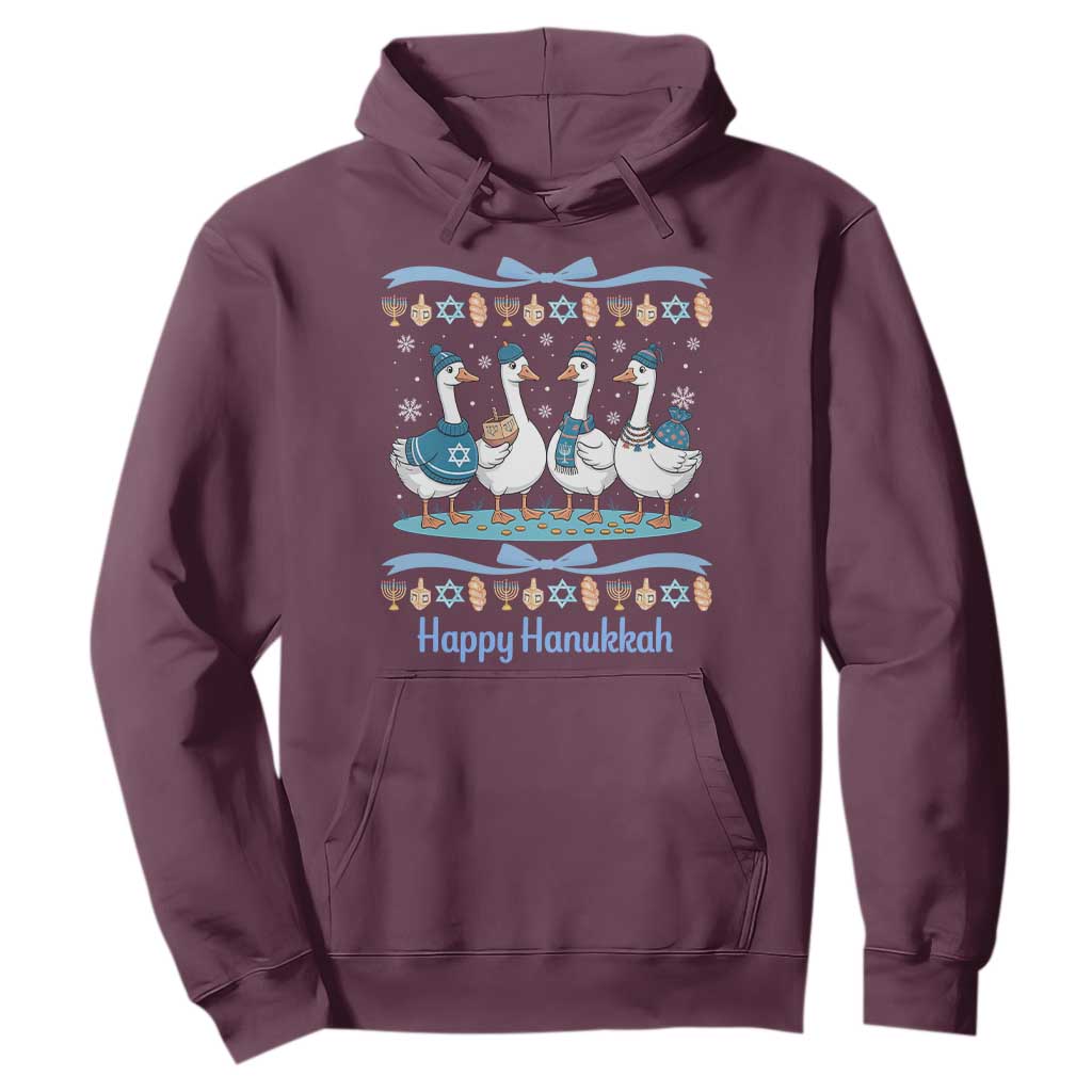 Happy Hanukkah Hoodie Funny Silly Goose Chanukah TS14 Maroon Print Your Wear