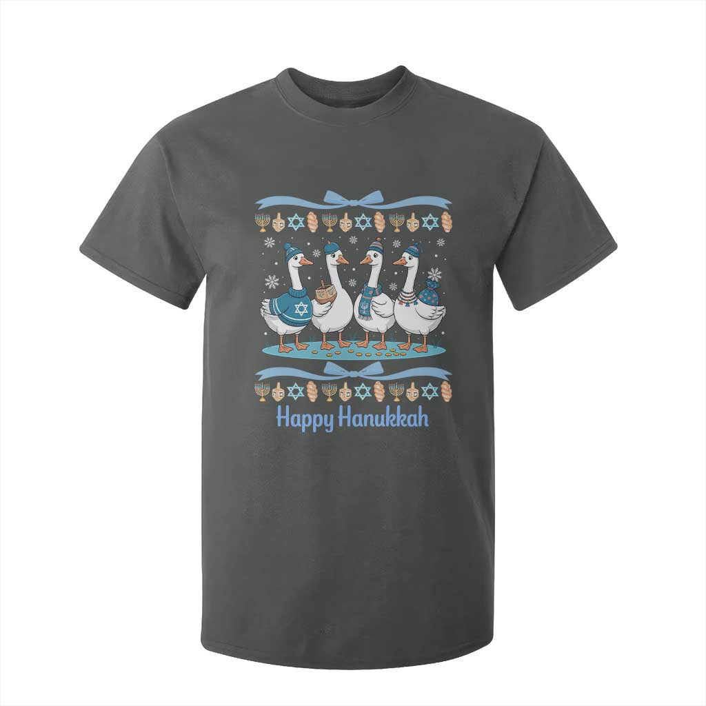 Happy Hanukkah T Shirt For Kid Funny Silly Goose Chanukah TS14 Dark Heather Print Your Wear