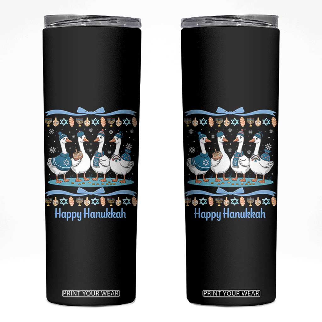 Happy Hanukkah Skinny Tumbler Funny Silly Goose Chanukah TS14 Black Print Your Wear