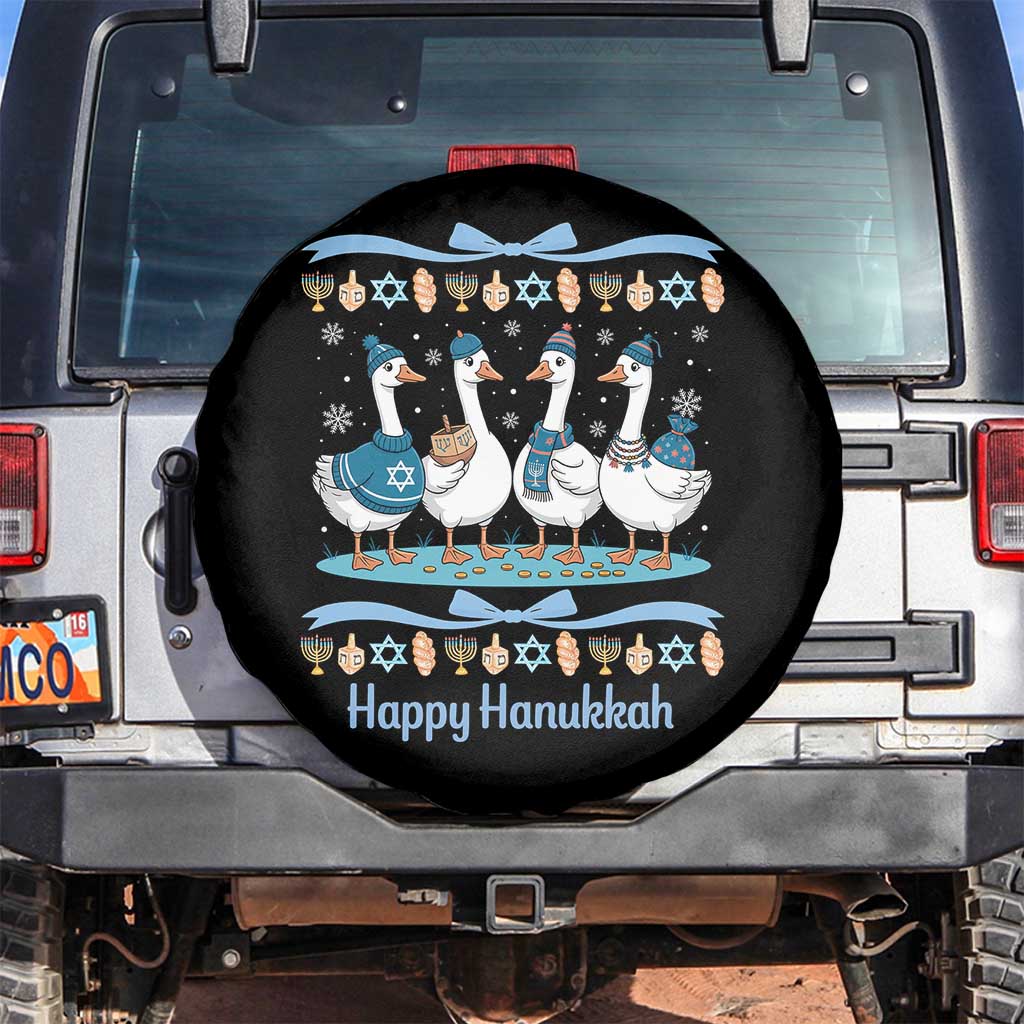 Happy Hanukkah Spare Tire Cover Funny Silly Goose Chanukah TS14 No hole Black Print Your Wear