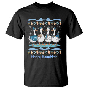 Happy Hanukkah T Shirt Funny Silly Goose Chanukah TS14 Black Print Your Wear