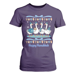 Happy Hanukkah T Shirt For Women Funny Silly Goose Chanukah TS14 Purple Print Your Wear
