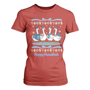 Happy Hanukkah T Shirt For Women Funny Silly Goose Chanukah TS14 Red Print Your Wear