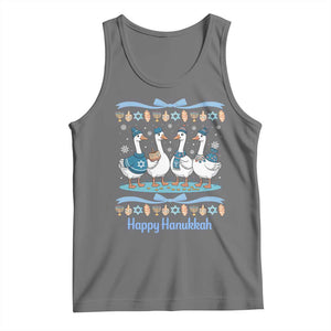 Happy Hanukkah Tank Top Funny Silly Goose Chanukah TS14 Black Heather Print Your Wear