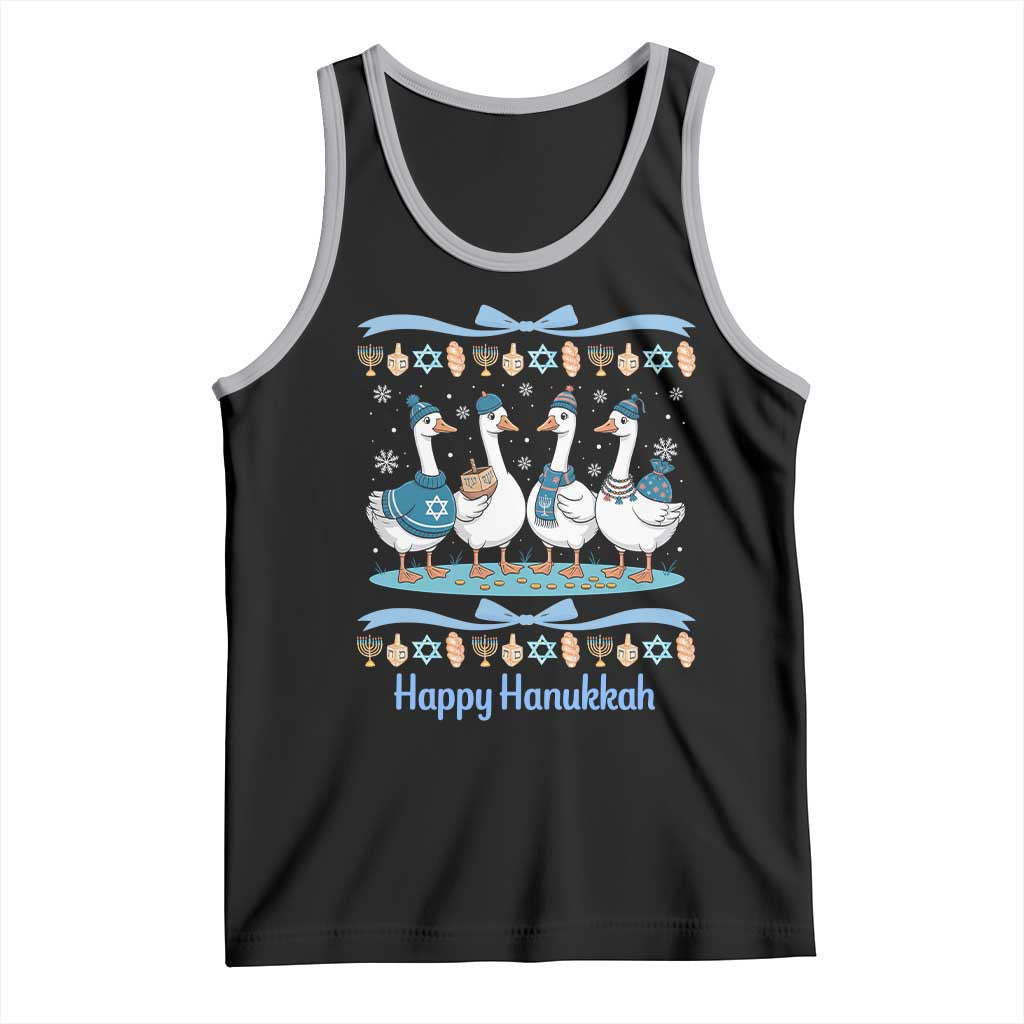 Happy Hanukkah Tank Top Funny Silly Goose Chanukah TS14 Black Athletic Heather Print Your Wear
