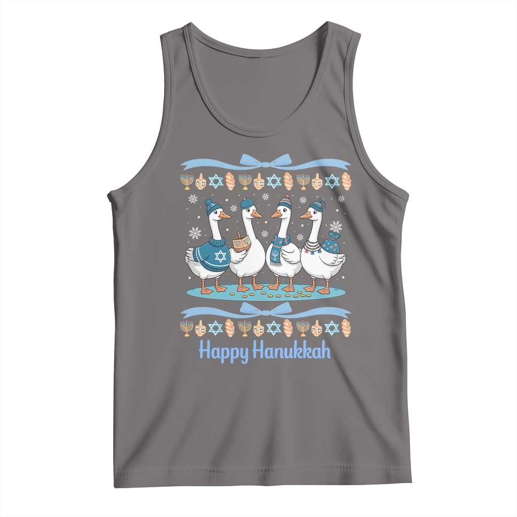 Happy Hanukkah Tank Top Funny Silly Goose Chanukah TS14 Deep Heather Print Your Wear