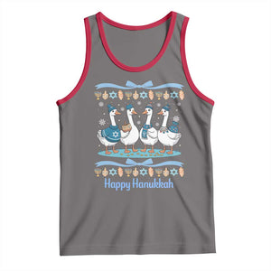 Happy Hanukkah Tank Top Funny Silly Goose Chanukah TS14 Deep Heather Red Print Your Wear