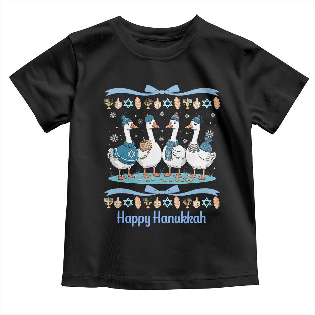 Happy Hanukkah Toddler T Shirt Funny Silly Goose Chanukah TS14 Black Print Your Wear