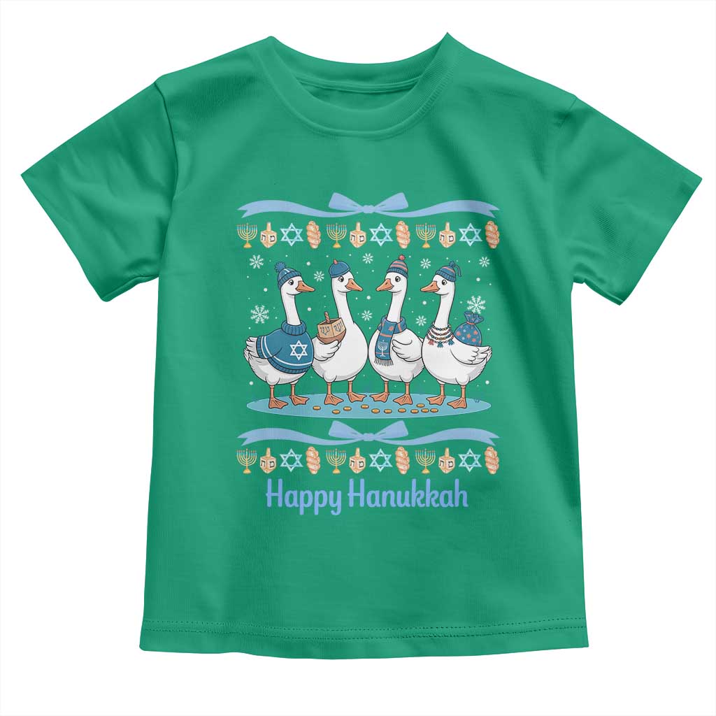 Happy Hanukkah Toddler T Shirt Funny Silly Goose Chanukah TS14 Irish Green Print Your Wear