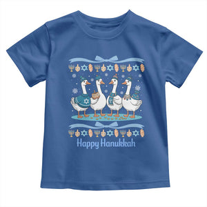 Happy Hanukkah Toddler T Shirt Funny Silly Goose Chanukah TS14 Royal Blue Print Your Wear