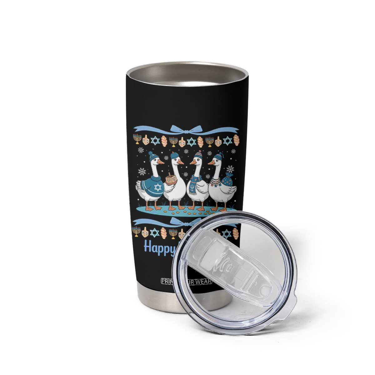 Happy Hanukkah Tumbler Cup Funny Silly Goose Chanukah TS14 Print Your Wear