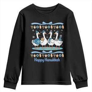Happy Hanukkah Youth Sweatshirt Funny Silly Goose Chanukah TS14 Black Print Your Wear