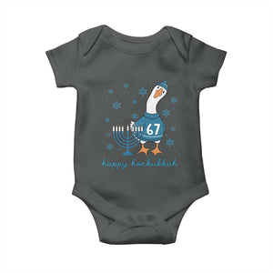 67 Six Seven Silly Goose Hanukkah Meme Baby Onesie Happy Honkukkah TS14 Dark Heather Print Your Wear