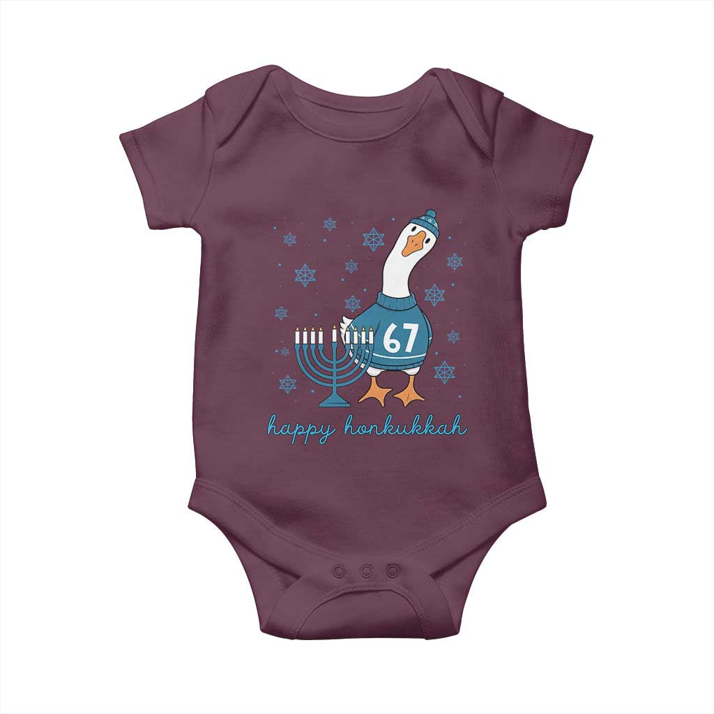67 Six Seven Silly Goose Hanukkah Meme Baby Onesie Happy Honkukkah TS14 Maroon Print Your Wear