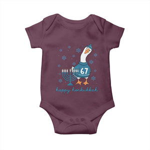 67 Six Seven Silly Goose Hanukkah Meme Baby Onesie Happy Honkukkah TS14 Maroon Print Your Wear