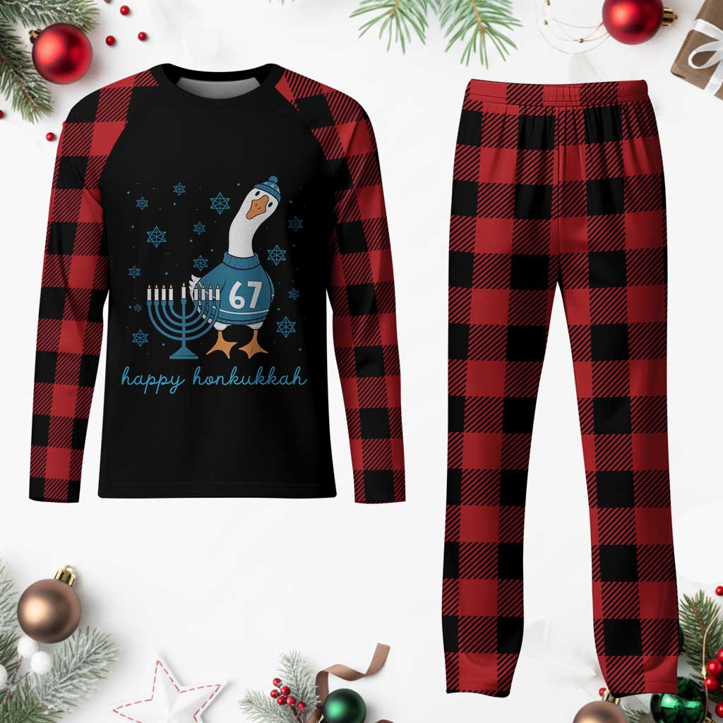 67 Six Seven Silly Goose Hanukkah Meme Plaid Pajama Set Happy Honkukkah TS14 Buffalo Plaid Print Your Wear