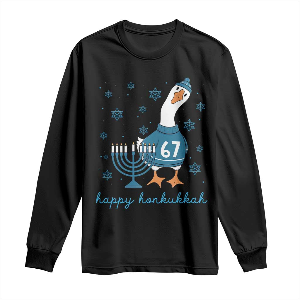 67 Six Seven Silly Goose Hanukkah Meme Long Sleeve Shirt Happy Honkukkah TS14 Black Print Your Wear