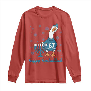 67 Six Seven Silly Goose Hanukkah Meme Long Sleeve Shirt Happy Honkukkah TS14 Red Print Your Wear