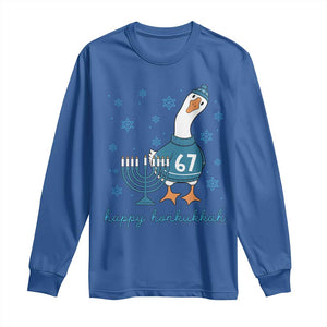 67 Six Seven Silly Goose Hanukkah Meme Long Sleeve Shirt Happy Honkukkah TS14 Royal Blue Print Your Wear