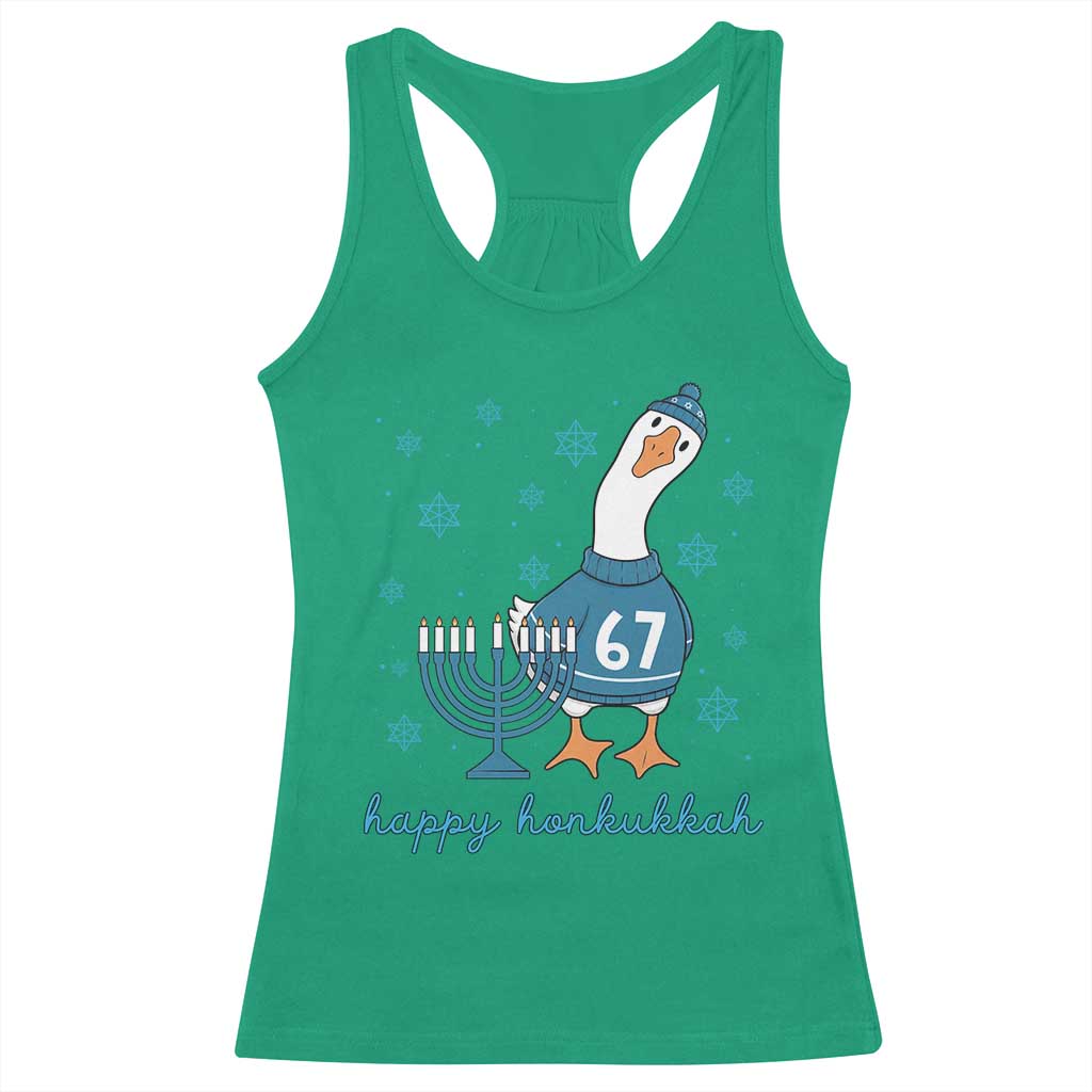 67 Six Seven Silly Goose Hanukkah Meme Racerback Tank Top Happy Honkukkah TS14 Irish Green Print Your Wear
