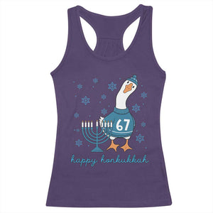 67 Six Seven Silly Goose Hanukkah Meme Racerback Tank Top Happy Honkukkah TS14 Purple Print Your Wear