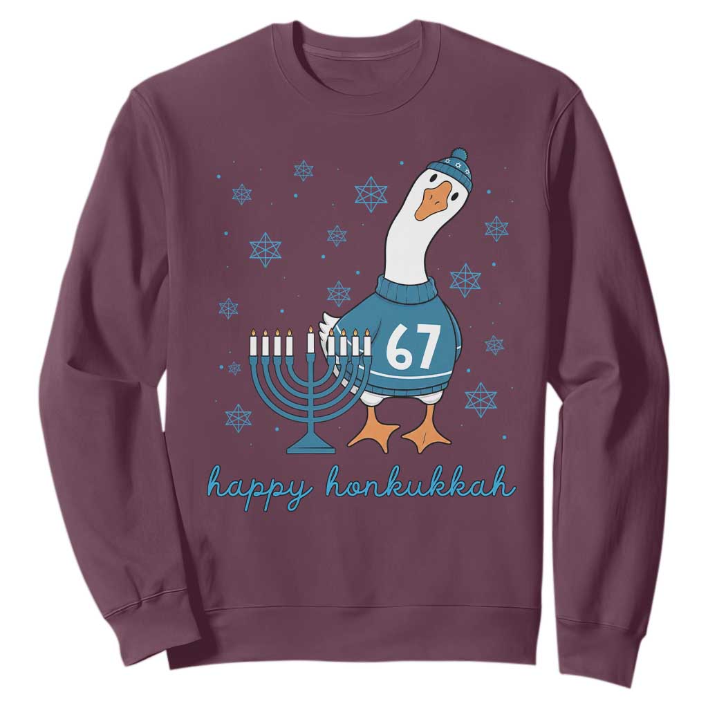 67 Six Seven Silly Goose Hanukkah Meme Sweatshirt Happy Honkukkah TS14 Maroon Print Your Wear