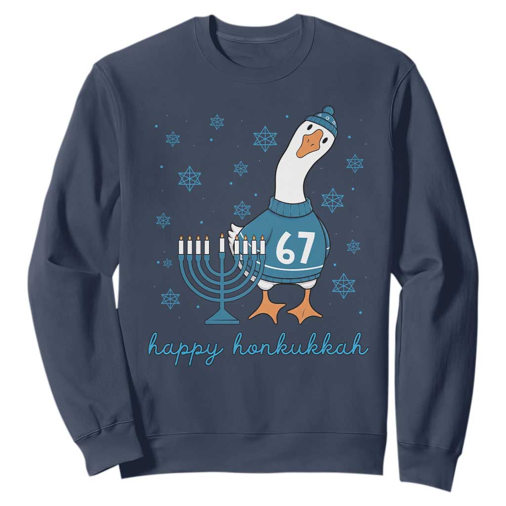 67 Six Seven Silly Goose Hanukkah Meme Sweatshirt Happy Honkukkah TS14 Navy Print Your Wear