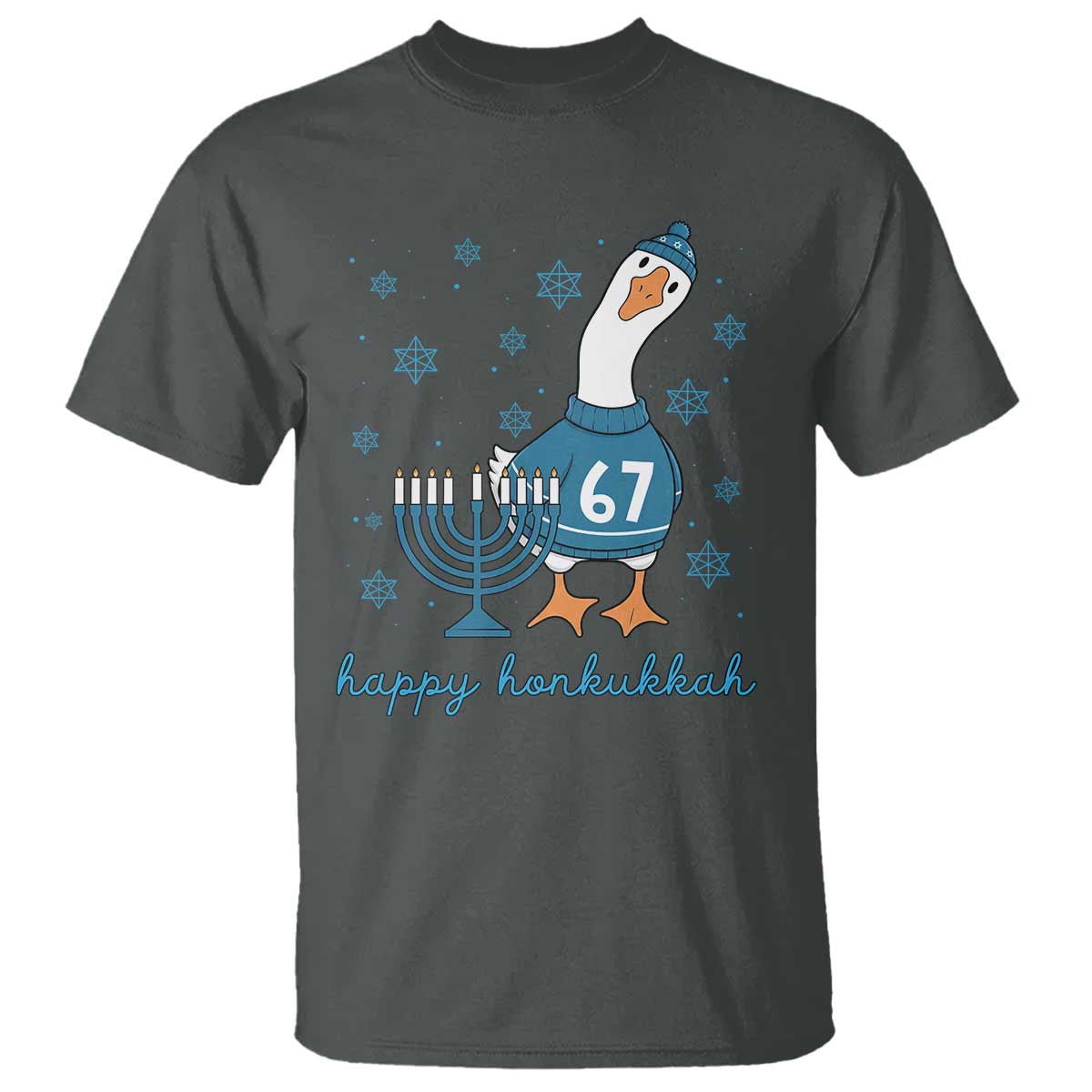 67 Six Seven Silly Goose Hanukkah Meme T Shirt Happy Honkukkah TS14 Dark Heather Print Your Wear