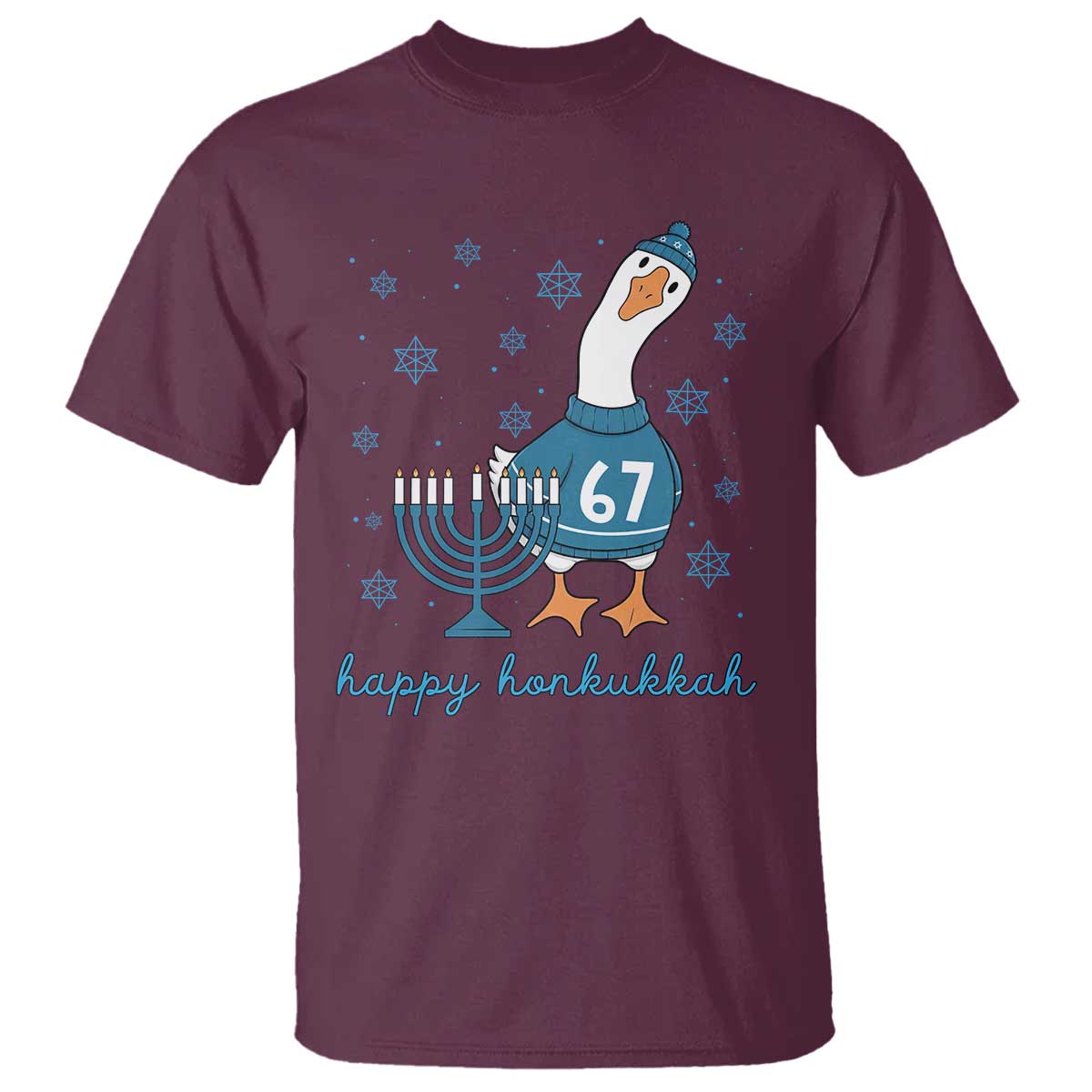 67 Six Seven Silly Goose Hanukkah Meme T Shirt Happy Honkukkah TS14 Maroon Print Your Wear