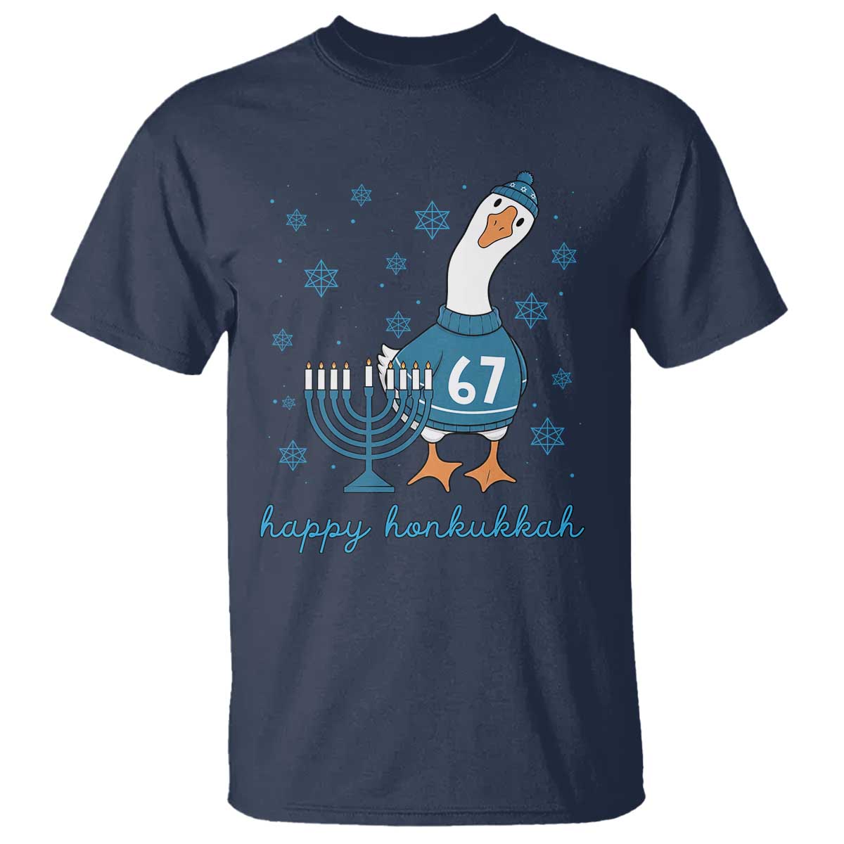67 Six Seven Silly Goose Hanukkah Meme T Shirt Happy Honkukkah TS14 Navy Print Your Wear