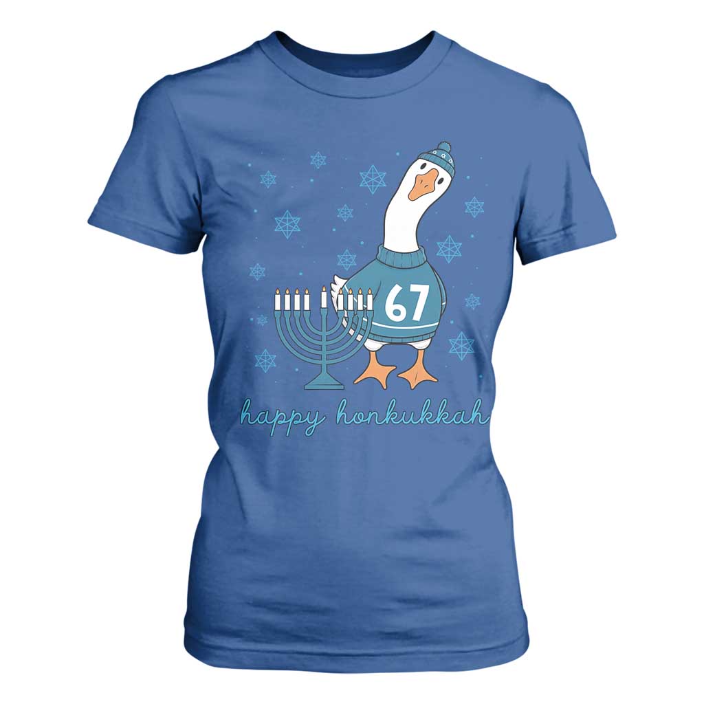 67 Six Seven Silly Goose Hanukkah Meme T Shirt For Women Happy Honkukkah TS14 Royal Blue Print Your Wear
