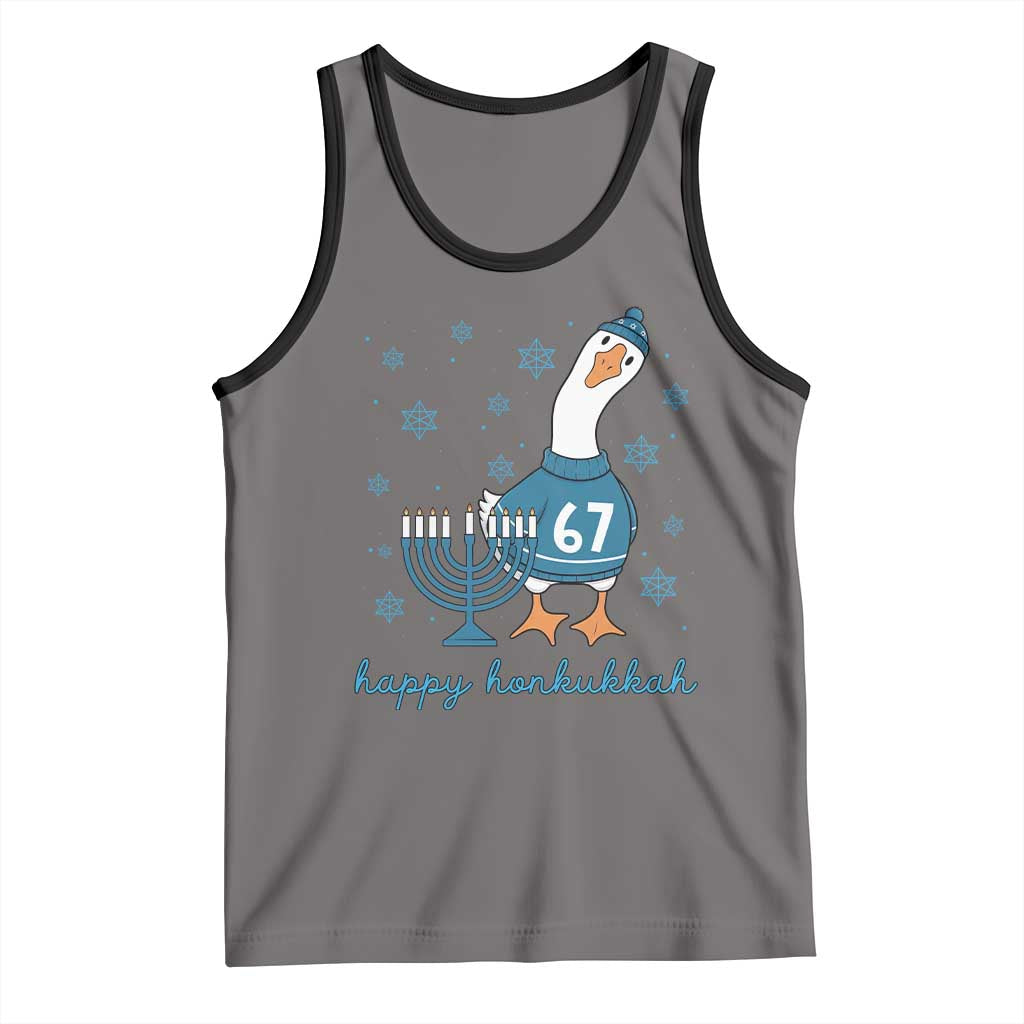 67 Six Seven Silly Goose Hanukkah Meme Tank Top Happy Honkukkah TS14 Deep Heather Black Print Your Wear