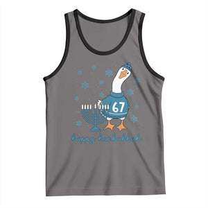 67 Six Seven Silly Goose Hanukkah Meme Tank Top Happy Honkukkah TS14 Deep Heather Black Print Your Wear