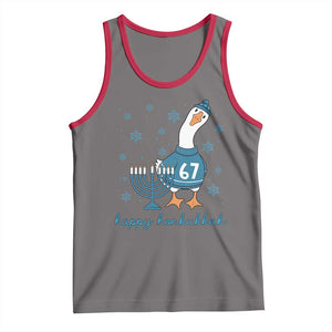67 Six Seven Silly Goose Hanukkah Meme Tank Top Happy Honkukkah TS14 Deep Heather Red Print Your Wear