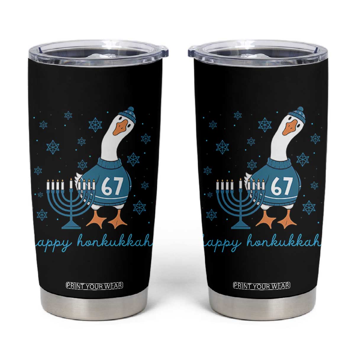 67 Six Seven Silly Goose Hanukkah Meme Tumbler Cup Happy Honkukkah TS14 Black Print Your Wear