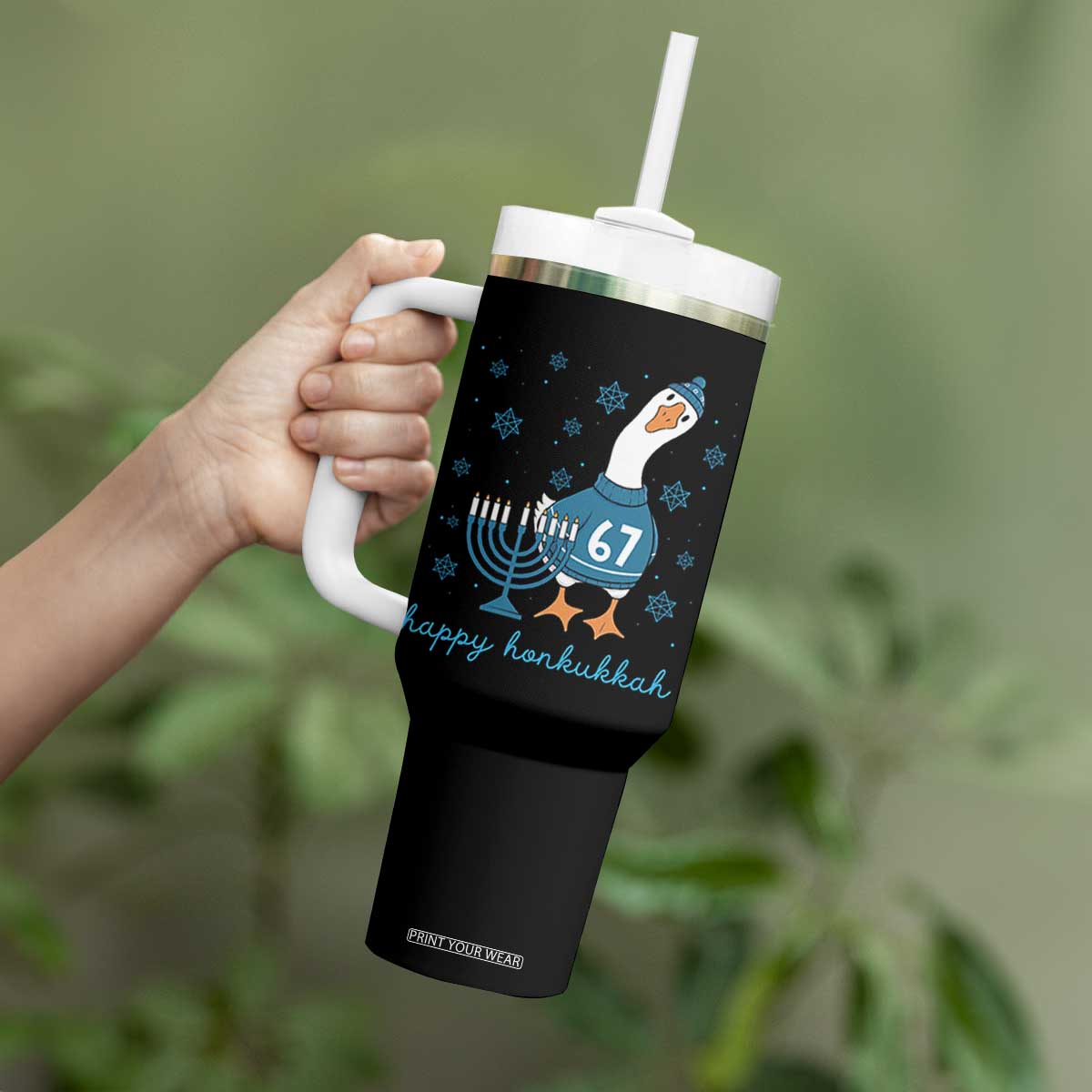 67 Six Seven Silly Goose Hanukkah Meme Tumbler With Handle Happy Honkukkah TS14 Print Your Wear