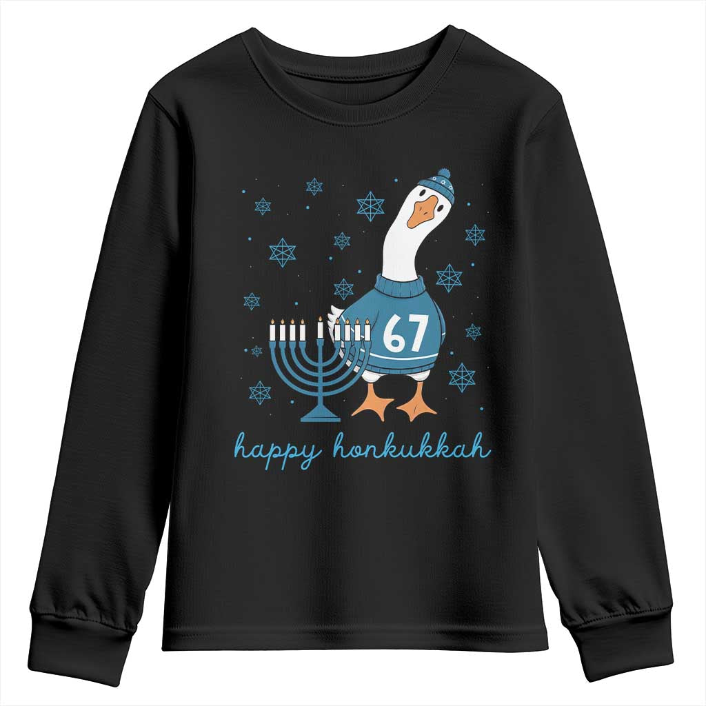 67 Six Seven Silly Goose Hanukkah Meme Youth Sweatshirt Happy Honkukkah TS14 Black Print Your Wear