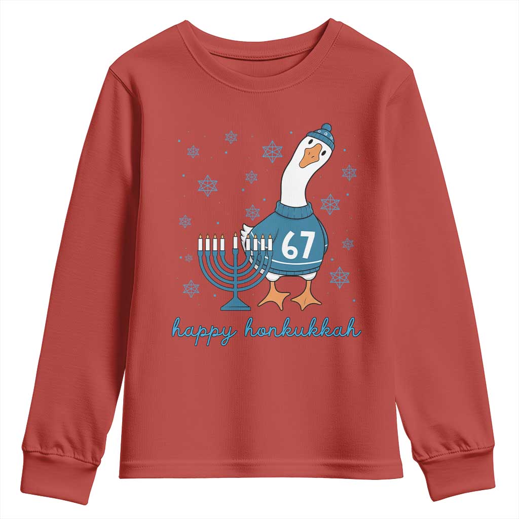 67 Six Seven Silly Goose Hanukkah Meme Youth Sweatshirt Happy Honkukkah TS14 Red Print Your Wear