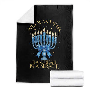 Funny Hanukkah Throw Blanket All I Want For Chanukkah Is A Miracle TS14 Black Print Your Wear
