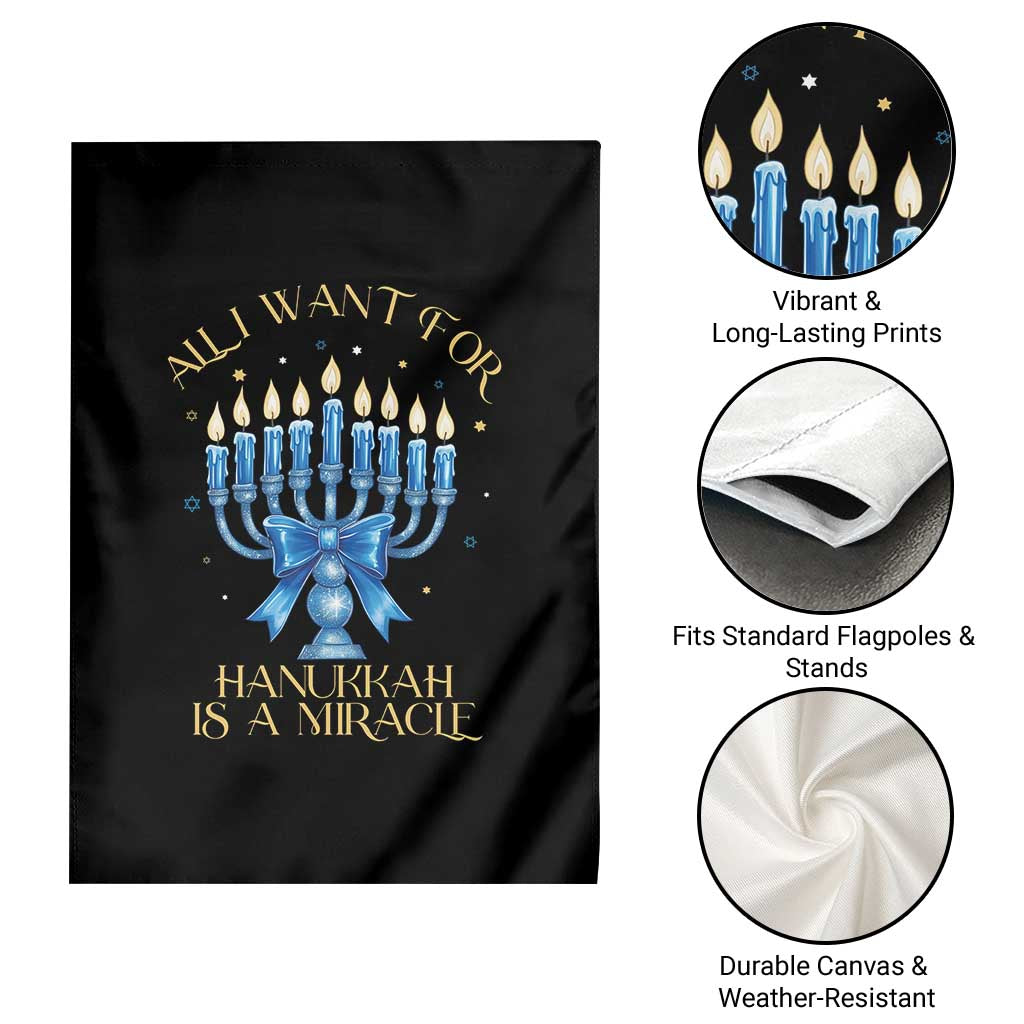 Funny Hanukkah Garden Flag All I Want For Chanukkah Is A Miracle TS14 Print Your Wear