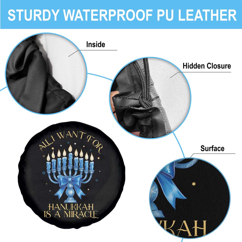 Funny Hanukkah Spare Tire Cover All I Want For Chanukkah Is A Miracle TS14 Print Your Wear