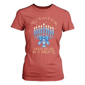 Funny Hanukkah T Shirt For Women All I Want For Chanukkah Is A Miracle TS14 Red Print Your Wear