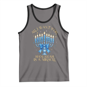 Funny Hanukkah Tank Top All I Want For Chanukkah Is A Miracle TS14 Deep Heather Black Print Your Wear