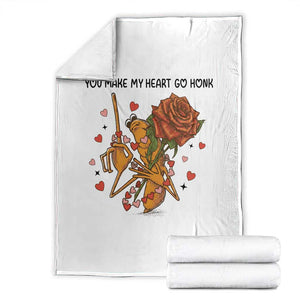 Marcus The Worm Valentine Meme Throw Blanket You Make My Heart Go Honk TS14 White Print Your Wear