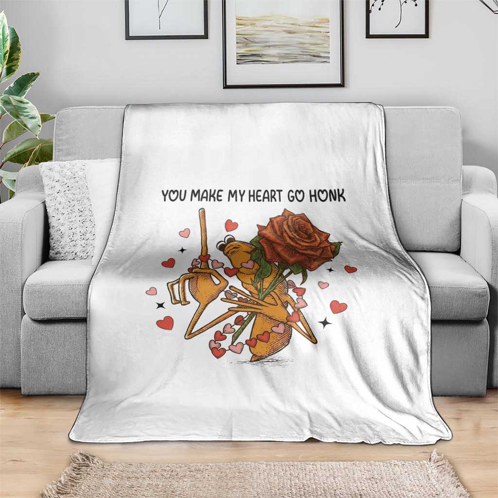 Marcus The Worm Valentine Meme Throw Blanket You Make My Heart Go Honk TS14 Print Your Wear