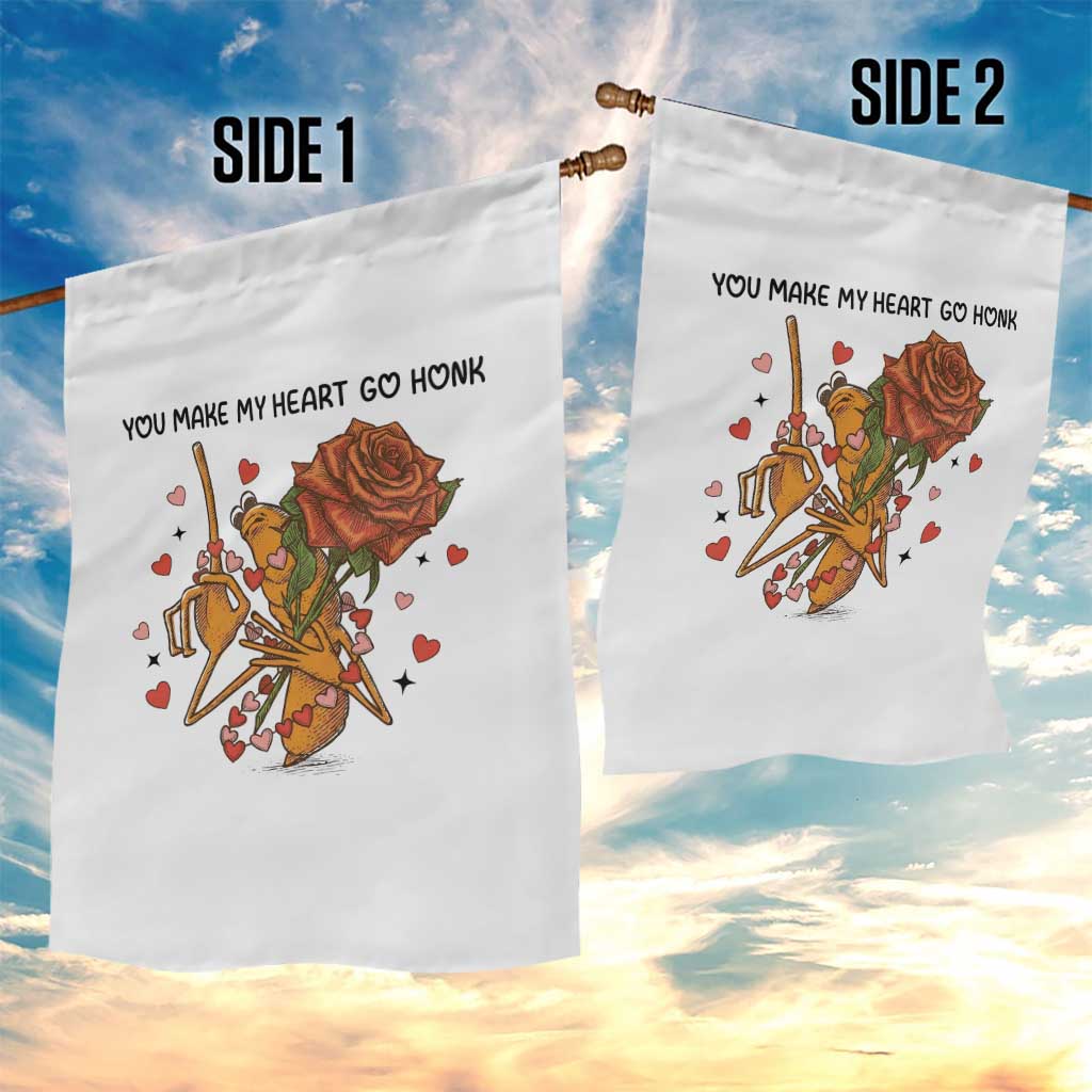 Marcus The Worm Valentine Meme Garden Flag You Make My Heart Go Honk TS14 Print Your Wear