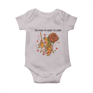 Marcus The Worm Valentine Meme Baby Onesie You Make My Heart Go Honk TS14 Ice Gray Print Your Wear