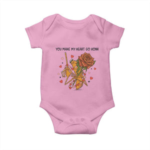 Marcus The Worm Valentine Meme Baby Onesie You Make My Heart Go Honk TS14 Light Pink Print Your Wear