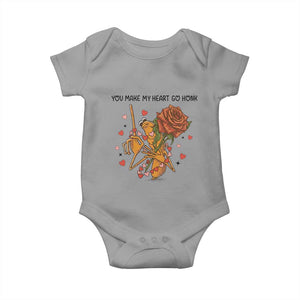 Marcus The Worm Valentine Meme Baby Onesie You Make My Heart Go Honk TS14 Sport Gray Print Your Wear